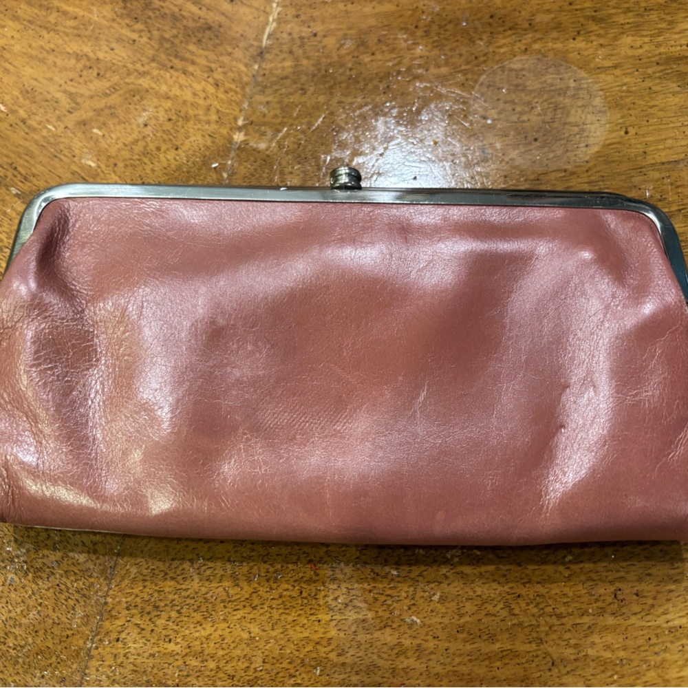 HOBO Pink Leather Clutch Wallet